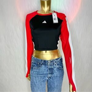 Adidas Techfit  Aeroready  Color block  Long Sleeve T Women’s Size Medium NWT